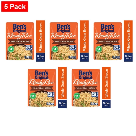 Bens Original Ready Rice Whole Grain Brown Rice, Easy Dinner Side, 8.8 oz Pouch 8.8 oz - 5 Pack