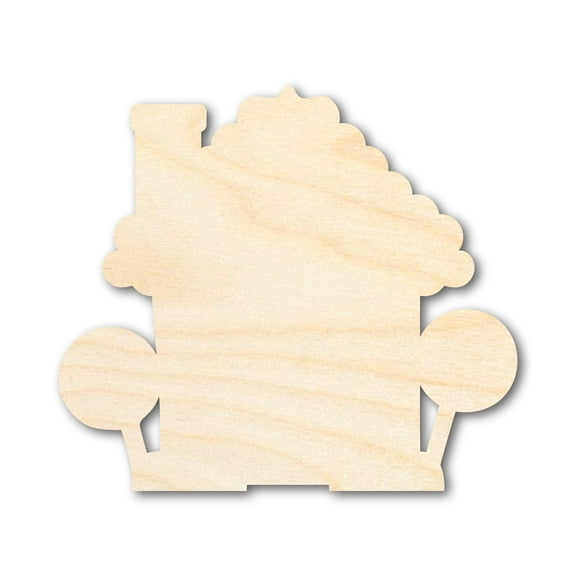 Unfinished Wood Gingerbread House Shape - Craft - up to 46" 14" / 1/8"