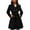 Black, variant on Women's Fashion Trench Coat Notch Lapel Double Breasted Thick A Line Pea Coats Wine XXXXS