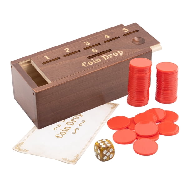 Juego de madera Extguds de Toy Game con 50 monedas y 1 dado