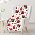 thumbnail image 2 of Ladybug Throw Blanket - Soft, Fuzzy & Warm - Small Blanket for Couch, Sofa - White Cute Throw Gift for Girls, Boys 1-1ladybug -for kids/children, 2 of 6