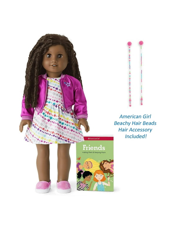 American Girl Doll #67 Black Hair Dark Skin Brown Eyes Beachy Braids Truly Me 18" DN67