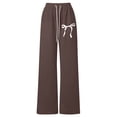 thumbnail image 4 of Duqingm Girls Bow Sweatpants Baggy Wide Leg Sweat Pants with Pockets Elastic Waist Mid Rise Teen Casual Cute Kids 3-18Y (Grey,7-8 Years), 4 of 4
