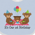 thumbnail image 4 of Inktastic Twins 1st Birthday Bears Boys or Girls Baby Bib, 4 of 4