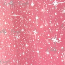 Sparkling Organza Star Peachy Pink 58 Inch Fabric Sold by the Yard