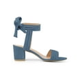 thumbnail image 3 of BLISSFUL STEP Inspired Women's Shoes Slingback Back Ankle Open Toe Tie Block Heels Sandals Haze Blue 9, 3 of 7