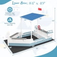 thumbnail image 3 of Costway Fir Wood Sandbox with Sloping Canopy Liner Multiple Seats Large Storage Space, 3 of 10