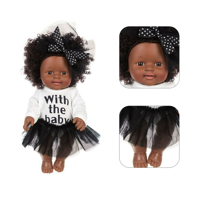 Herrnalise 12 inch Realistic African American Reborn Baby Dolls Black Girl Silicone  Full Body Weighted Washable Babies Reborn Newborn Waterproof African Doll 