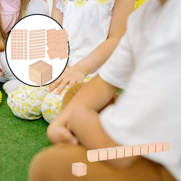 Base Diez Bloques Matemáticos Montessori: Manipulación Para Contar Y Aprender Valor Posicional