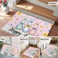 thumbnail image 5 of Entryway Rug 2'x3', Easter Bunny Small Rug for Kitchen Bathroom Door Mat Indoor Entrance, Spring Watercolor Polka Dot Flower Plaid Pink Non-Slip Area Rugs Floor Mats Carpet Front Door Rugs, 5 of 8