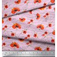 thumbnail image 3 of Soimoi Pink Rayon Fabric Text & Poppy Floral Fabric Prints By Yard 56 Inch Wide, 3 of 3