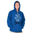 thumbnail image 4 of Play With Me Gamer Funny Nerdy Geeky Men's Big & Tall Graphic Zip Up Hoodie Brisco Brands 3X, 4 of 5