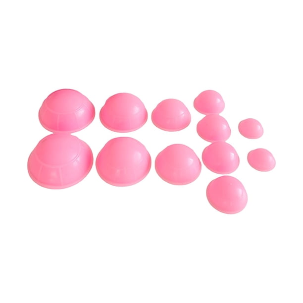 12 piezas de ventosa de silicona, accesorio de cuidado personal, lata de silicona fácil de limpiar rosa