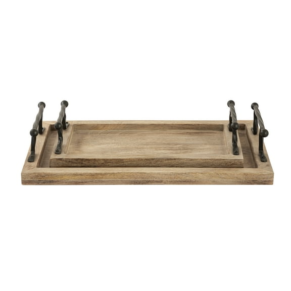 Elk Home Ellwood Mid Century Modern Mango Wood Tray in Natural Finish