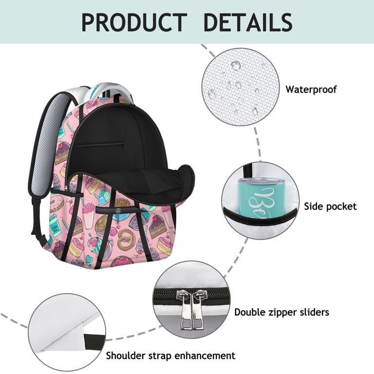Funny Candy Donut Students Backpack Dessert Colorful Cute  display picture 1