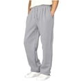 thumbnail image 3 of Falkdiz Boys Warm Fleece Sweatpants Sport Straight Leg Pockets Drawstring Winter Pantalones Stylish Relaxed fit Pants for Boys, Silver, Size: 9-10Years, 3 of 7