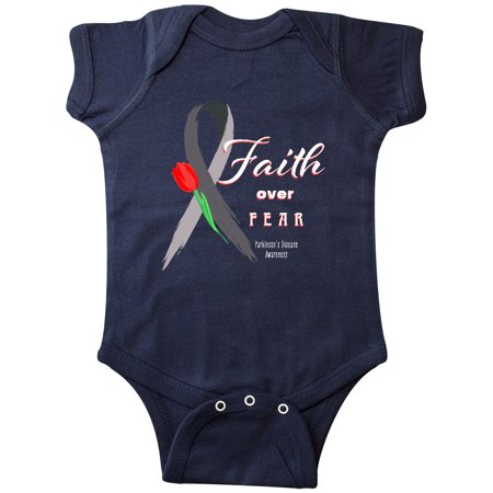 

Inktastic Faith over Fear Parkinson s Awareness with Red Tulip Gift Baby Boy or Baby Girl Bodysuit