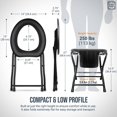 thumbnail image 3 of Kunida Designs Portable Camping Toilet Chair with Bucket - Folding Bedside Commode - Lightweight Foldable Outdoor Porta Potty for Adults - Stainless Steel - 14.5 Inches Tall, 3 of 7