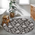 thumbnail image 3 of Round Rug 3.3Ft Washable Non-Slip, Grey Paisley Circle Area Rugs for Living Room Bedroom, Ethnic Vintage Floral Botanical Abstract Indoor Floor Mats Carpet Runner for Home Decor Aesthetic, 3 of 8