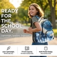 thumbnail image 6 of SEANATIVE School Backpack for Kids Lightweight Children Bookbag Travel Daypacks with Front & Side Pockets Students Rucksack for Middle High School, Marble Blue Gold, 6 of 7