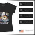 thumbnail image 6 of Believe in Yourself Unicorn Women's V-Neck T-shirt Colorful Rainbow Magical Pony, 6 of 7