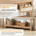 thumbnail image 6 of ELYKEN 51.2" Entryway Table with 3 Rattan Drawers, Boho Console Table Narrow with Storage, Long Sofa Table for Behind Couch Entry Hallway, Entrance, Living Room, Oak Brown, 6 of 17