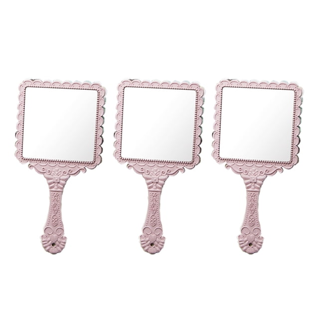 Retro pattern square mirror round mirror portable handle mirror