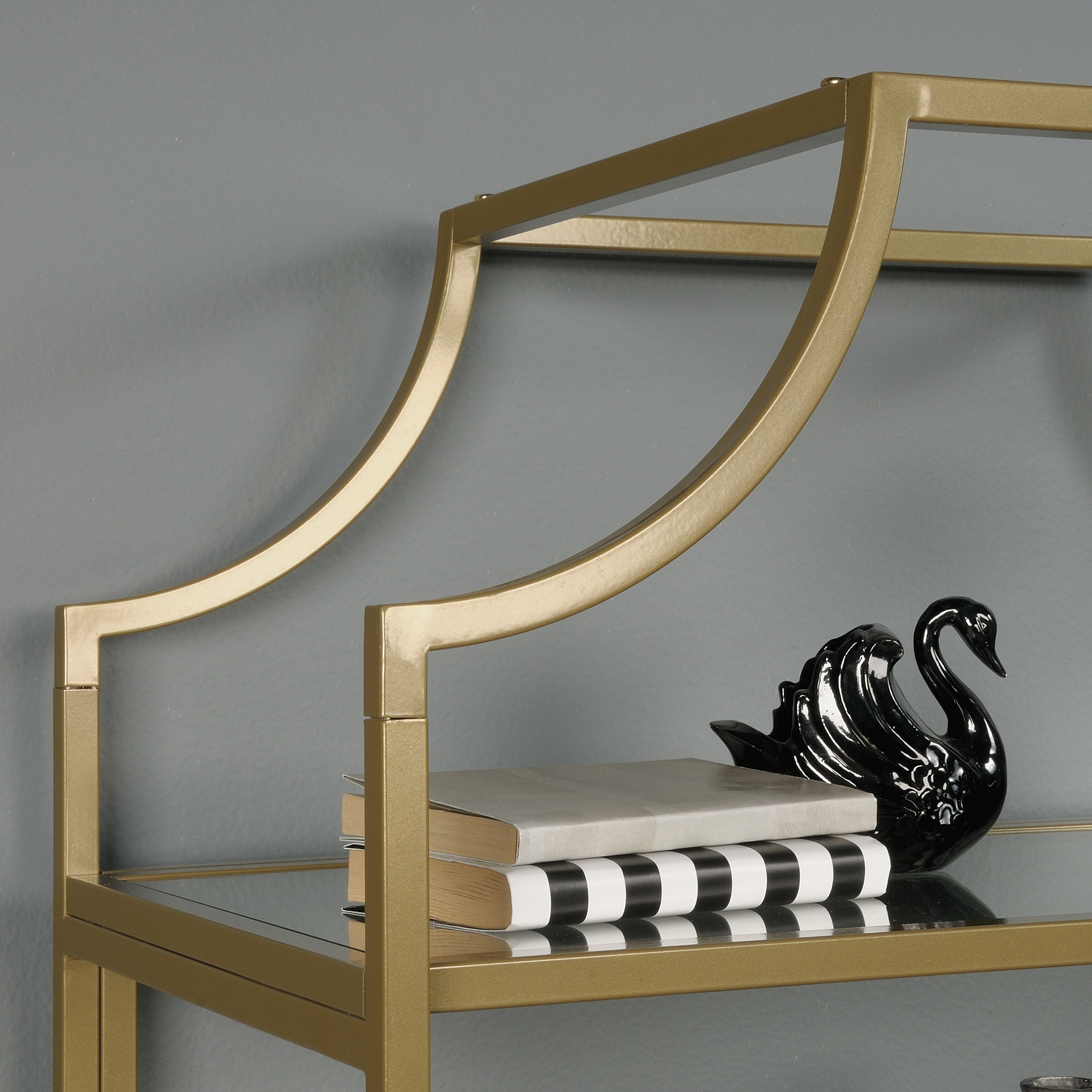 Better Homes & Gardens Nola 5-Shelf Etagere Bookcase, Gold photo 4