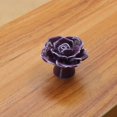 thumbnail image 2 of 6 uds. Perillas de puerta de cerámica Vintage con flores y rosas, manija para cajón de cocina (púrpura), elegantes perillas de cerámica para gabinete con flores rosas, 2 of 5