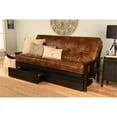 thumbnail image 2 of Pemberly Row Black Storage Futon with Brown Faux Leather Mattress, 2 of 3