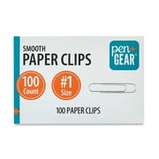 Pen+Gear No. 1 Size Smooth Paper Clips, Silver, 100 Count