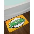 thumbnail image 2 of Jacob Bath Mat, Personal Male Name in Green Shades on Comic Burst Effect Illustration, Non-Slip Plush Mat Bathroom Kitchen Laundry Room Decor, 29.5 X 17.5 Inches, Marigold Green and White, Ambesonne, 2 of 2