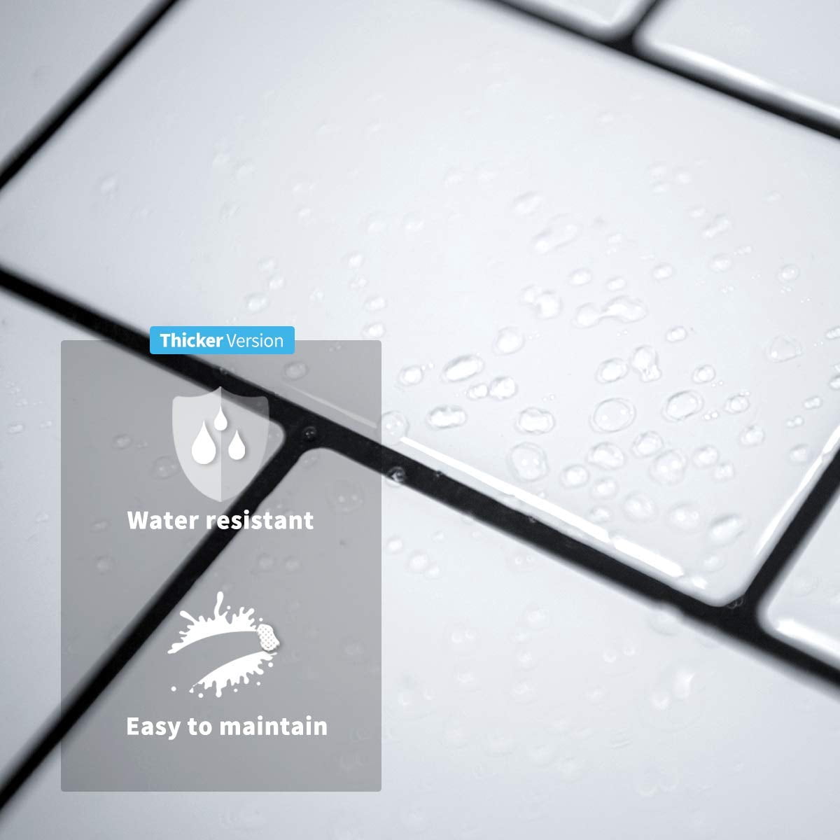 Peel And Stick Backsplash For Kitchen White Subway (10 Tiles  Thicker Design)
