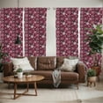 thumbnail image 2 of Ambesonne Winter Window Curtains, Flakes Colorful, Each 28" W x 84" L, Maroon White Multicolor, 2 of 5