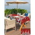 thumbnail image 4 of Outdoor Tablecloth with Umbrella Hole and Zipper, Red Gnomes Christmas Rectangle Table Cloth 60x120 Inch Waterproof Tablecloth, Xmas Ball Gifts Snowflake Picnic Table Cover for Patio Camping, 4 of 7