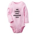thumbnail image 1 of iDzn® The Force That Awakens You Funny Rompers, Newborn Baby Unisex Bodysuits, Infant Jumpsuits, Toddler Kids Long Sleeve Oufits (Pink, 6-12 Months), 1 of 4