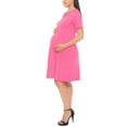 thumbnail image 2 of White Mark Maternity Crisscross Neckline Dress with Pockets, Women's, S-3X, 2 of 5
