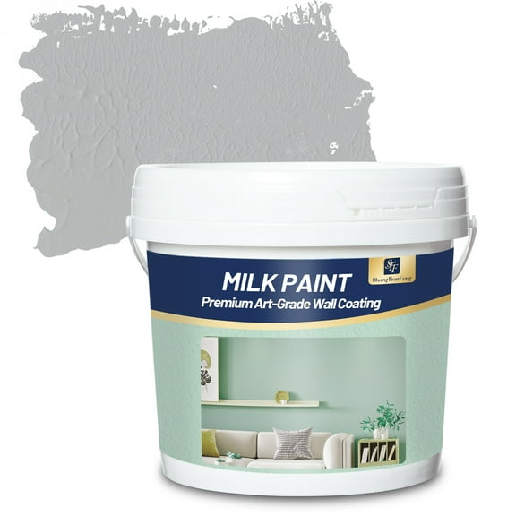 ShangTianFeng Interior Paint, 1 Gal Gray, Eggshell & Matte Finish. Low VOC, Washable, Resists Scuffs/Stains/Mildew. For Living Room, Bedroom, Kitchen