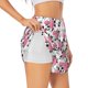 thumbnail image 1 of Balery Rose Flowers Pantalones cortos deportivos para mujer con forro y dos bolsillos, elásticos, para entrenamiento, gimnasio, yoga-Medium, 1 of 7