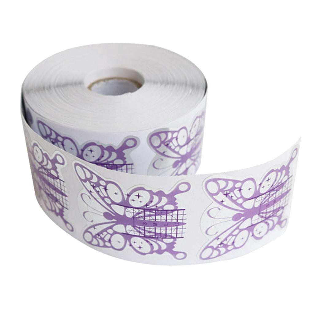 FITYLE 2xNail Tip Extension Guide Form Stickers for Acrylic Gel Violet 2 Pcs