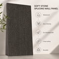thumbnail image 4 of BEAUTYPEAK 4PCS 48"x 24" 3D Wall Decor Wall Panels Faux Stone Siding, Carbon Black, 4 of 8
