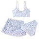 thumbnail image 4 of Traje de baño de 2 piezas para mujer, traje de baño bikini dividido con estampado floral pequeño para niñas de talla mediana a grande, top con camisola, falda y traje de baño de tres piezas, conjunto, 4 of 5