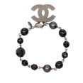 thumbnail image 3 of Pre-Owned Chanel Coco Mark Bracelet in Black with Faux Pearl Beads for Women, 3 of 5