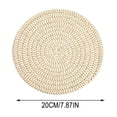 thumbnail image 3 of Round Cotton Yarn Placemats, Handwoven Heat Insulation Mat 10 Inch for Hot Dishes Pots Pans, Kitchen Table Protector & Home Decor for Dining, 3 of 6