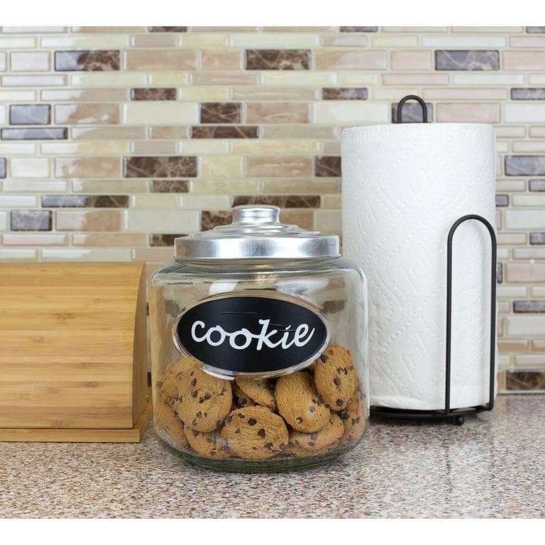 Classic Counter Top Glass Cookie Jars with Metal Lids