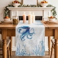 thumbnail image 2 of Table Runner 72 Inches Long for Kitchen Dining, Blue Octopus Coastal Dresser Scarf Farmhouse, Dining Table Decorations for Wedding/Parties, Summer Beach Nautical Ocean Coral Starfish 14 x 72 In, 2 of 8