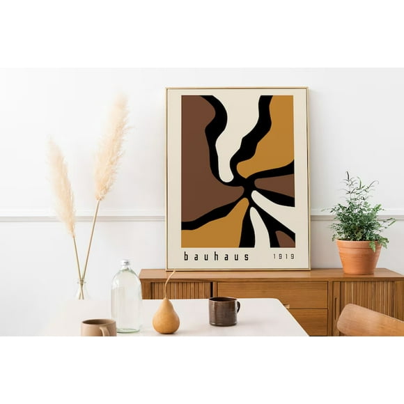 1 pc Colourful Minimalist Geometric Bauhaus Poster, Mid-Century Modern Print Vintage Bauhaus Wall Art For Bedroom, Living Room50 x 70 cm (without frame),02