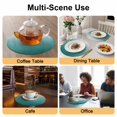 thumbnail image 2 of Teal Green Ombre Round 13 Inch Placemats Set of 4, Contemporary Gradient Abstract Art HeatResistant Non Slip Place Mats for Dining Table, Wipeable Braided Kitchen Table Mats for Housewarming, 2 of 9