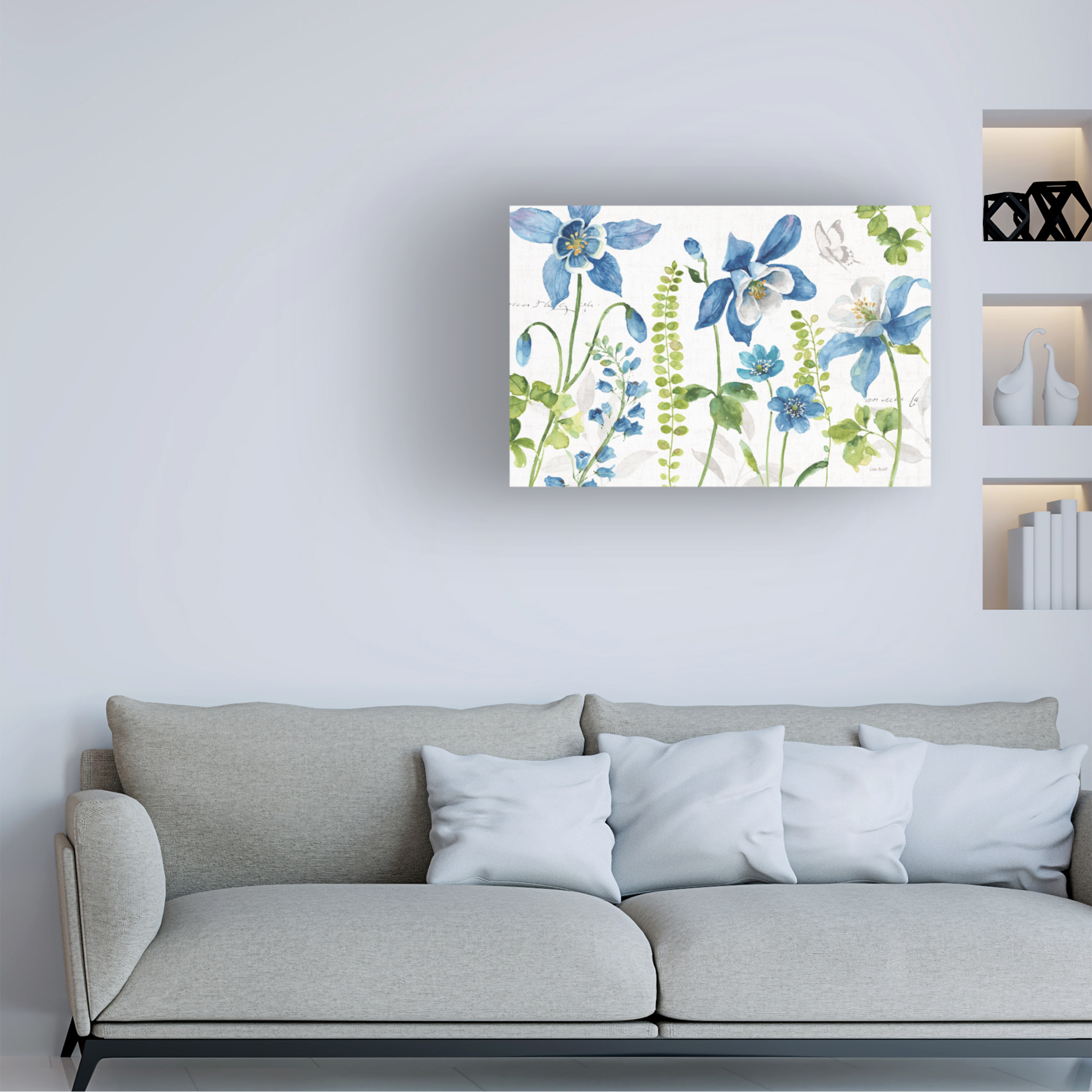 Trademark Fine Art 'Blue and Green Garden I' Canvas Art by Lisa Audit