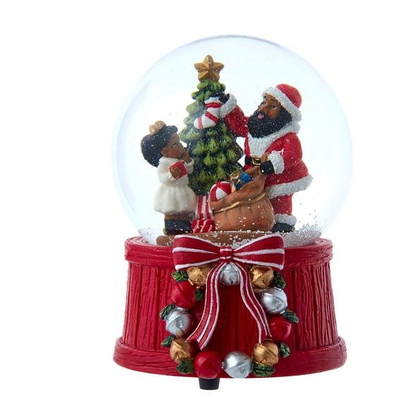 Kurt S. Adler J3275 Musical African American Santa Water Globe Decoration, Multicolor, 1.8 lb s